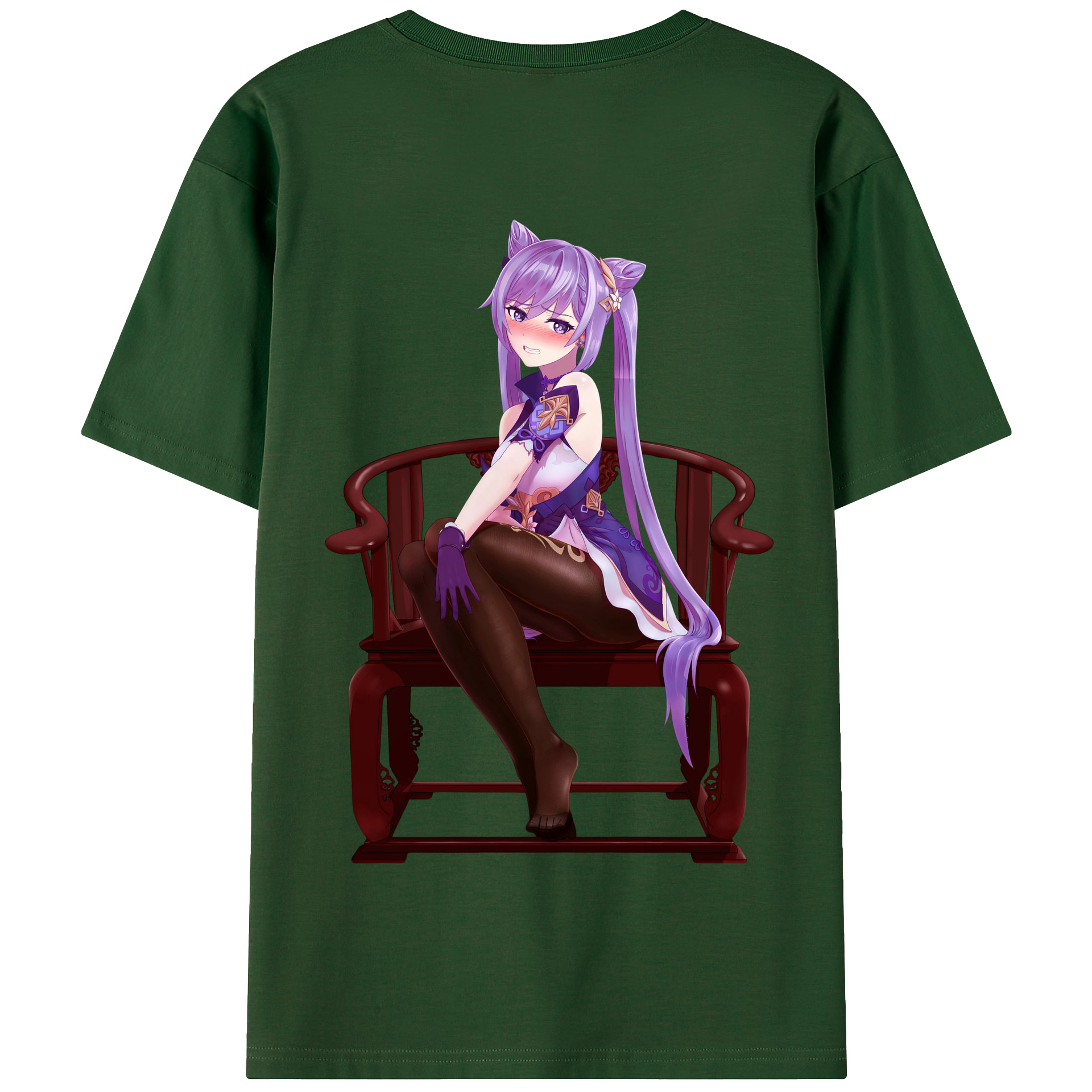 げんし神 刻晴 こくせい genshin Kokusei 綿100％半袖Tシャツ（背面プリント）